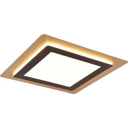 CCT-LED-Deckenleuchte 'Morgan' eckig schwarz-gold