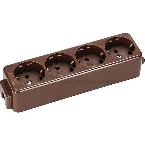 4-fach Steckdose 1-reihig 535 braun