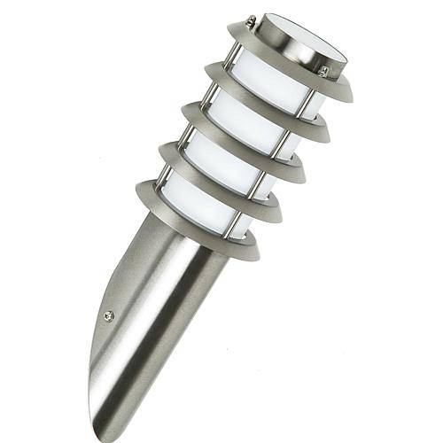 EGB Edelstahl-Wandfackel IP44, Kunst.-Glas opal 1x E27 / max. 40W