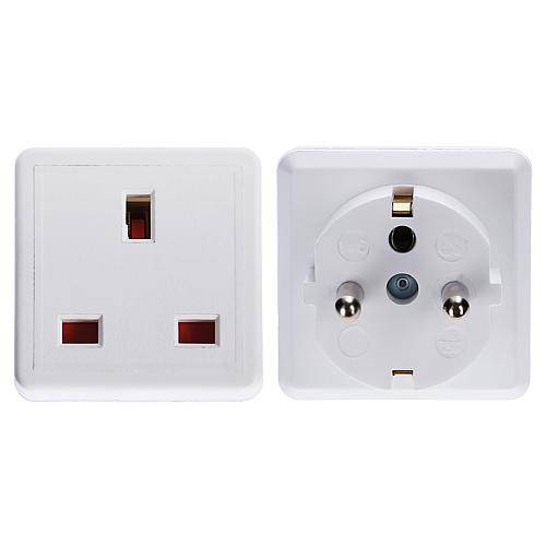 Schuko-Stecker/Commonwealth-Dose 146 weiß