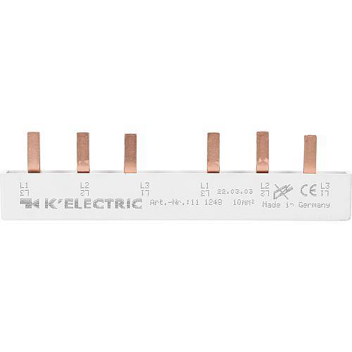 Steg-Verdrahtungsschiene, 3polig, 10mm², 6TE 111248 K electric, passend für ABB, Siemens, Schn.