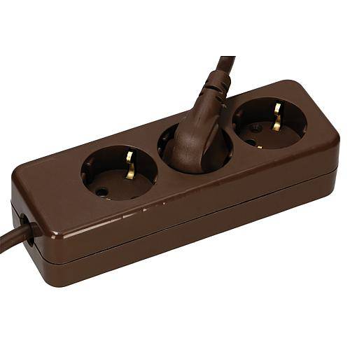 3-fach Tischdose 3x1,5 braun 1,5m