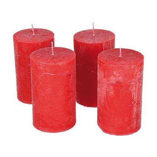 Stumpenkerze 100x60mm rot 4er-Set