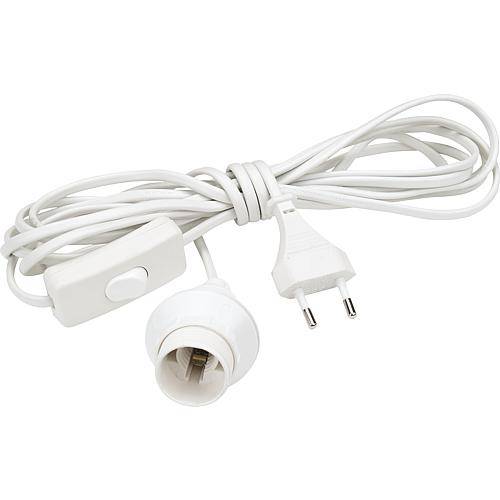 Leuchtenpendel E14 weiß 3,8m m. Schalter und Stecker