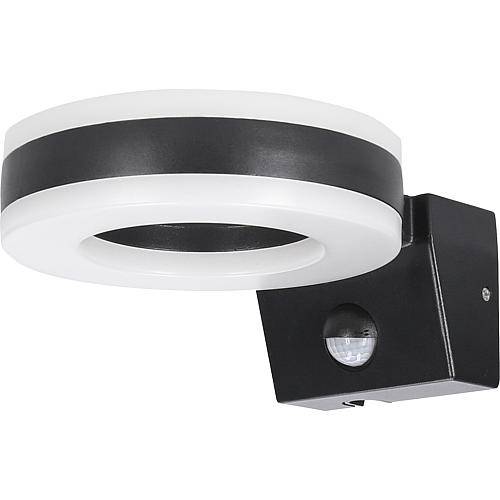 LED-Wandleuchte IP65 'Howlit' 4000K20W schwarz Kunststoff mit PIR-Sensor AD-OP-6205BLPMR4
