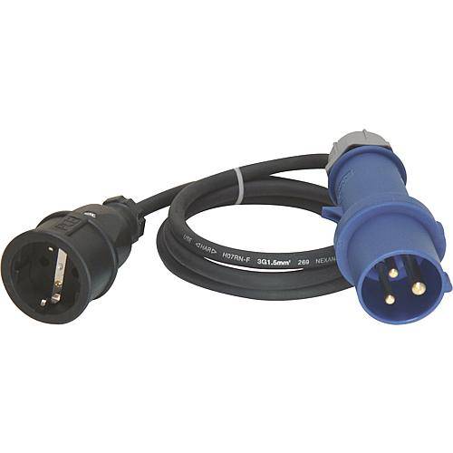 Adapterleitung CEE-Stecker 16A -Gummi-Schukokuppl.