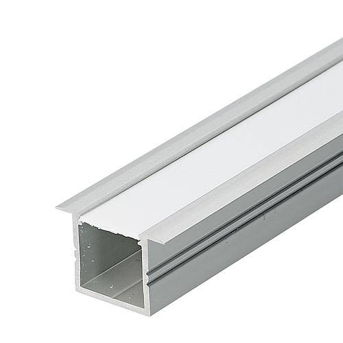 EGB Alu-Einbauprofil-Set B28/19,2xH18,6mm, L2000mm für Stripes max. B16mm, Slide/Click-Abdeckung opal