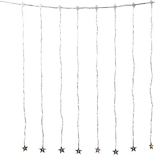 LED Sternen Lichtervorhang 96 bernstein. LED außen
