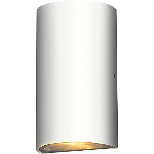 EGB Wandleuchte IP54, Aluminium weiß, 2-flg halbrund