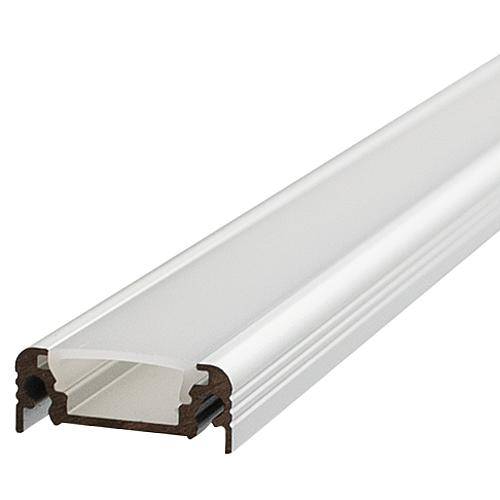 EGB Alu-Anbauprofil-Set B20xH8mm, L2000mm für Stripes max. B10mm, Click-Abdeckung opal