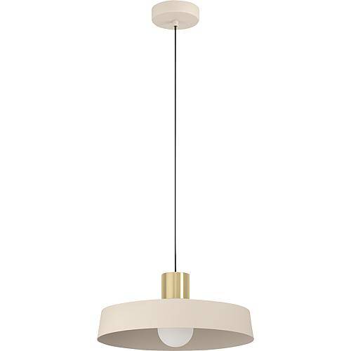 Pendelleuchte 'Valdiola' sandfarben/messing geb.