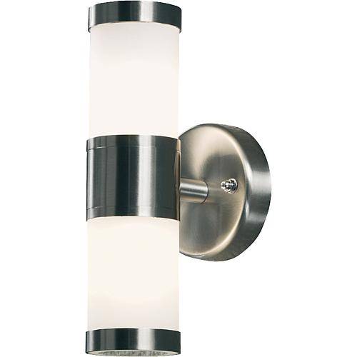 Edelstahl-Wandleuchte IP44 2flg opal 7592-000