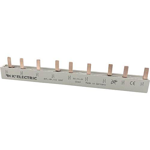 Steg-Verdrahtungsschiene, 3polig, 10mm², 9TE 111247 K electric, passend für ABB, Siemens, Schn.