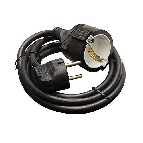 EGB Verlängerung. H05VV-F 3G1,5mm² 2m schwarz