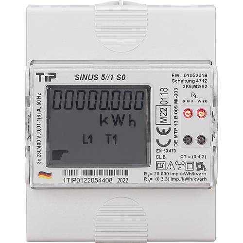EGB Drehstromzähler SINUS 5//1A beglaub.