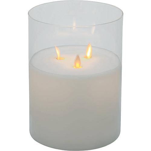 LED Kerze 3 flg. weiß 20cm 65475