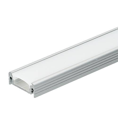 EGB Alu-Anbauprofil-Set B24xH9mm, L2000mm für Stripes max. B14mm, Click-Abdeckung opal