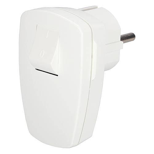 Winkelstecker mit Schalter weiß