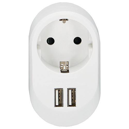 Schuko-Adapter mit 2 USB Ladebuchsen 3400mA total