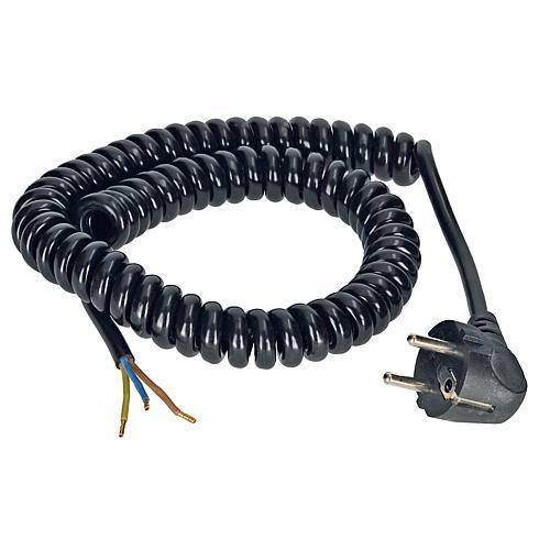 Wendelleitung 3x1mm² schwarz 2,5m