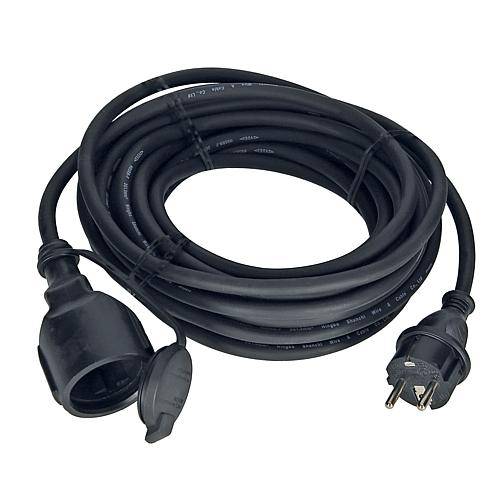 Gummi-Verlängerung H05RR-F 3G1,5 schwarz 10m