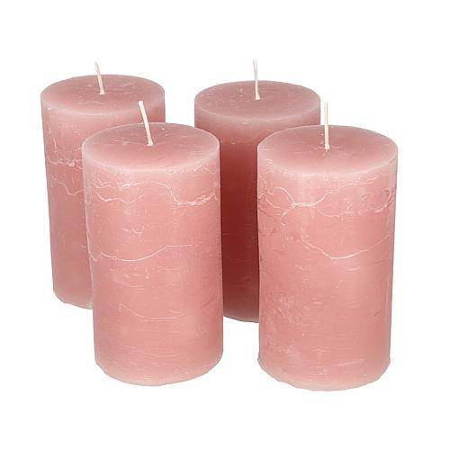 Stumpenkerze 120x70mm rosenholz 4er-Set