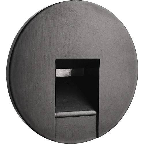 Abdeckung zu Basis-Einsatz 640800, rund, schwarz Lichtaustritt rechteckig, 930502