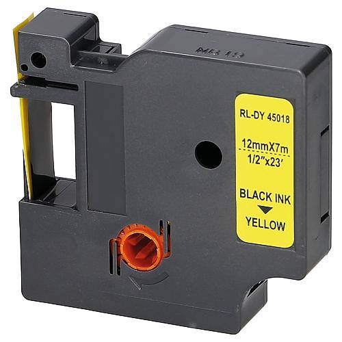 Schriftband kompatibel D1 45018 12 mm gelb/schwarz
