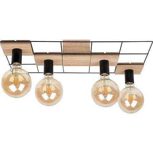 Deckenleuchte Chester schwarz/eiche geölt 4 flg. 919401474