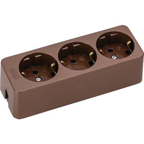 3-fach Steckdose lang 538 braun