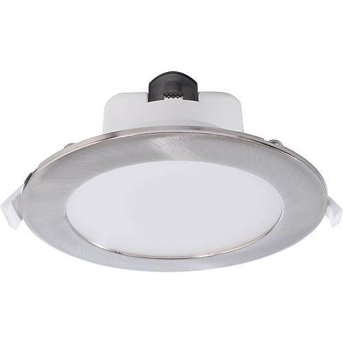 LED-Einbaudownlight CCT, 16W, eisen gebürstet/weiß 230V, Abstr.< 90°, 565318
