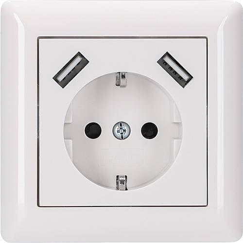 V55 Kombisteckdose + 2xUSB reinweiß K55EUCUSBL/04