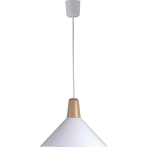 Pendelleuchte weiß Aufsatz Eiche 21002
