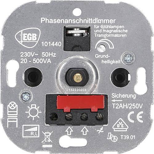 Dimmer Druck-Wechsel 20-500VA 4mm Welle 624900