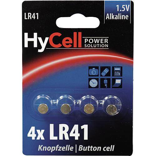 HYCELL Knopfzelle LR41, Alkaline, 1,5 V-, 4 Stück
