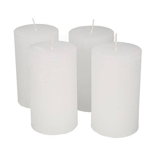 Stumpenkerze 120x70mm weiß 4er-Set