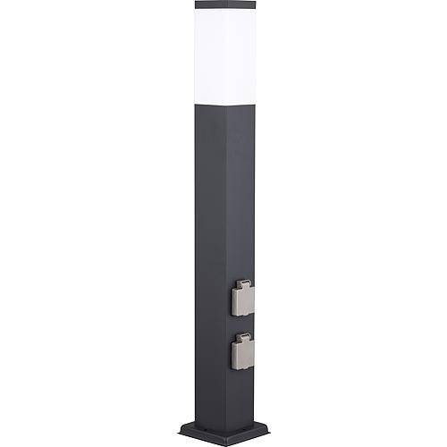 Energie/Licht-Säule anthrazit mit 2 Steckdosen 400166140