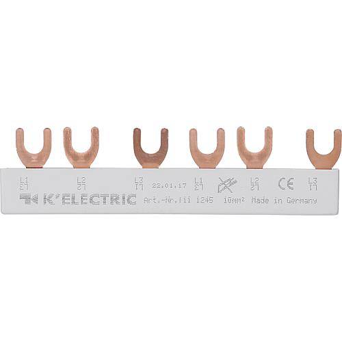 Gabel-Verdrahtungsschiene, 3polig, 10mm², 6TE, 111245 K electric
