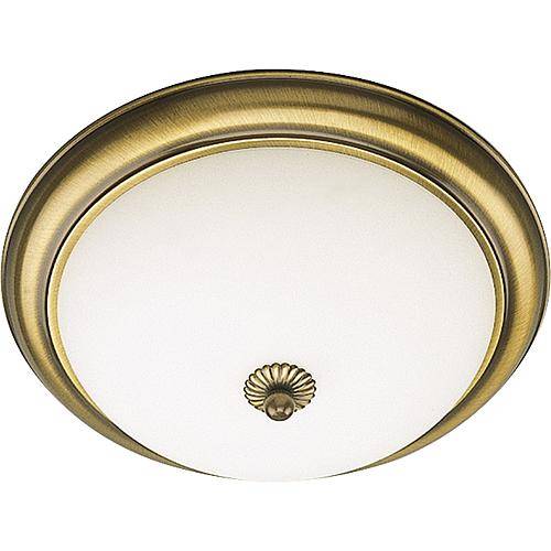 Deckenleuchte altmessing 2flg DL 7-086/2/35 Patina/opal-matt (zwei Teile)