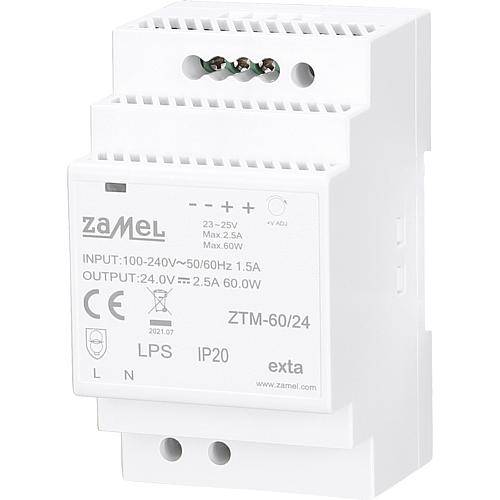 Hutschienen-Vorschalt-/Netzgerät 24V-DC-60W/2,5A ZTM-60-24