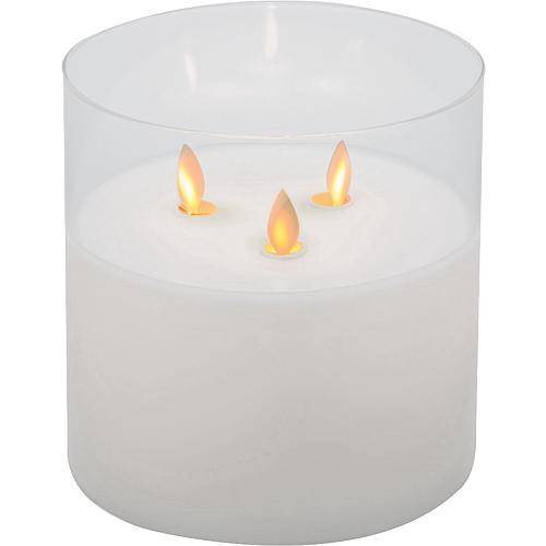 LED Kerze 3 flg. weiß 15cm 65468