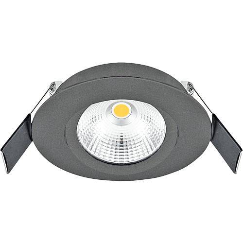 LED-Einbaustrahler IP44, 6,5W 3000K, anthrazit 230V, Abstr.< 40°, schwenkb., dimmb., E44061602