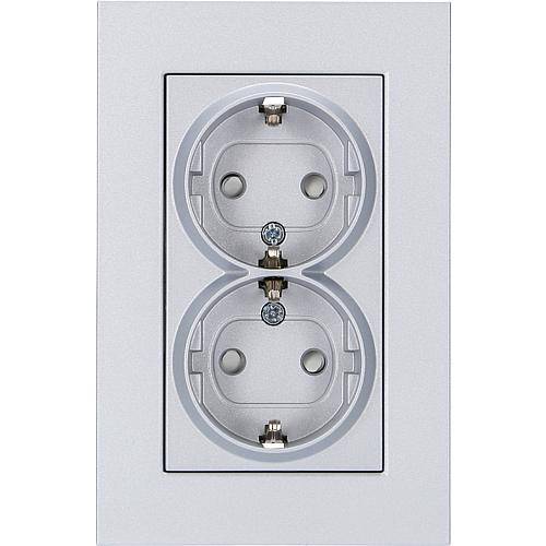 Karre Doppelsteckdose silber 92105061 / 92512058