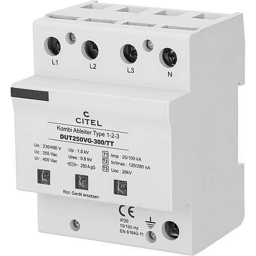 CITEL Kombi-Ableiter T1+T2+T3 4-polig (3+1), 4 TE, DUT250VG-300/TT