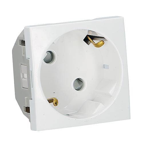 EFAPEL Modular-Einsatz VDE Schuko-Steckdose 45x45 reinweiß, mit Shutter 45132 SBR
