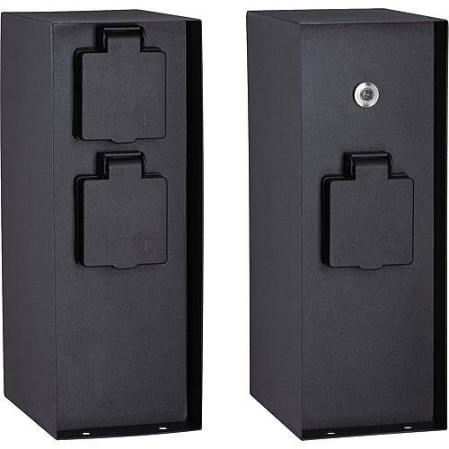 Steckdosensäule 'Rio' anthrazit 3-fach mit Dämmer- ungsschalter 94315