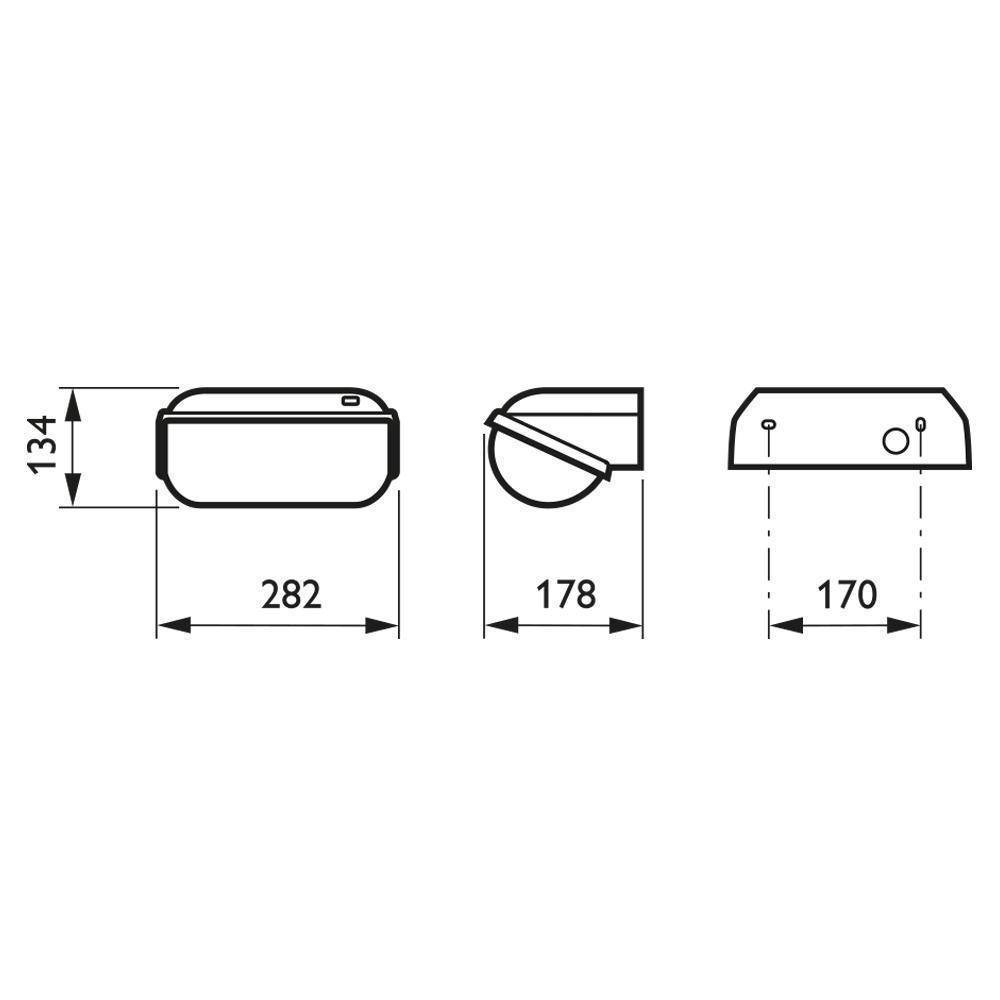 Philips LED Sicherheit Coreline BWC120 Schwarz 14W 1800lm - 830 Warmweiß | 282x178mm - IP54