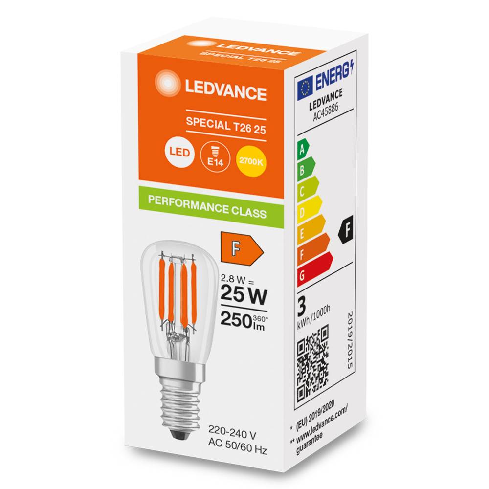 Ledvance Special LED E14 Röhre one-handed Fadenlampe Klar 2.8W 250lm - 827 Extra Warmweiß | Ersatz für 25W