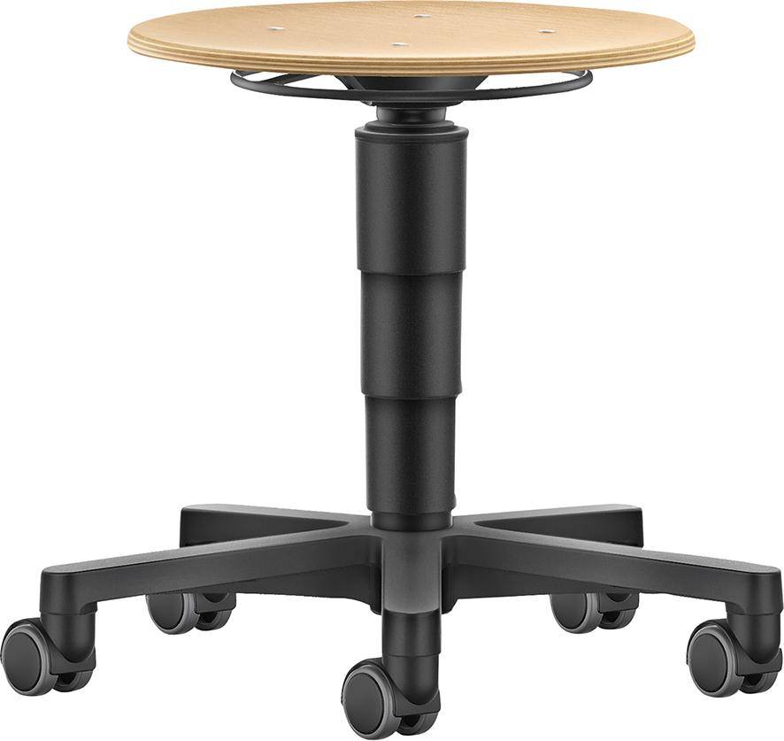 Drehhocker Rl.Buche natur Sitz-H.450-650mm HO BIMOS