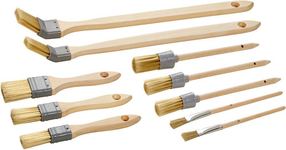 Pinsel-Set, 10-teilig Kunstborste, Holzsti. FSC